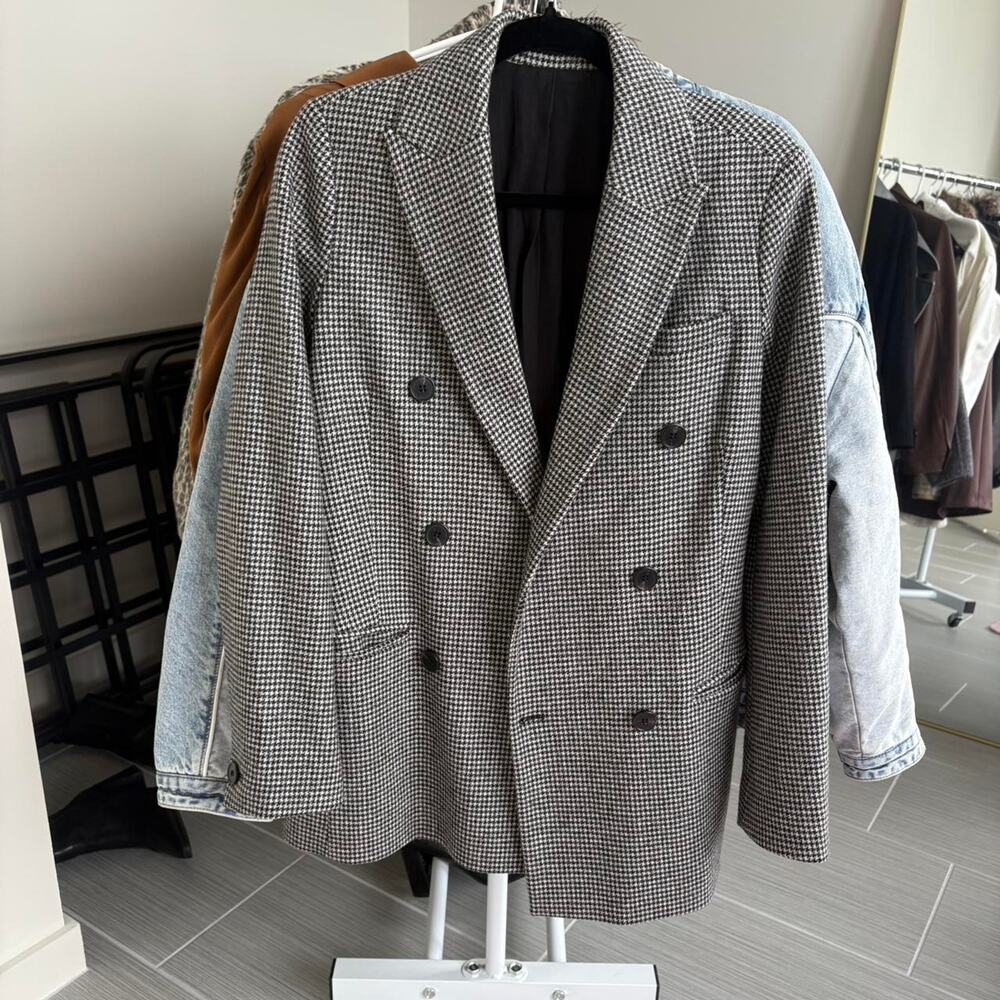 Allsaints wool houndstooth blazer